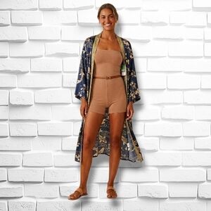 Wild Fable Strapless Tube Romper Tan Camel Large NWOT Target